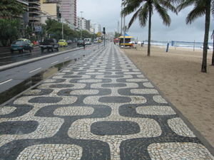 walking along Ipanema boardwalk