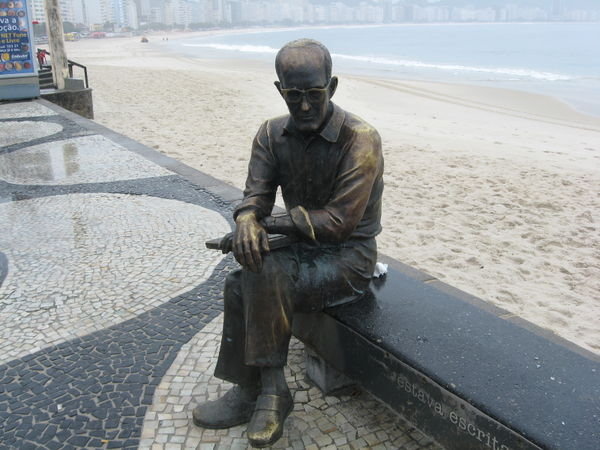 Steel man on Copacobana beach