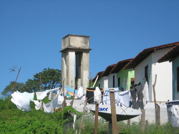 Washing lines and water tower