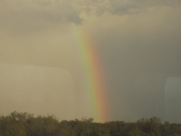 rainbow from the train