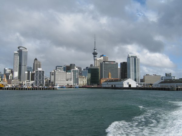 City recedes from ferry