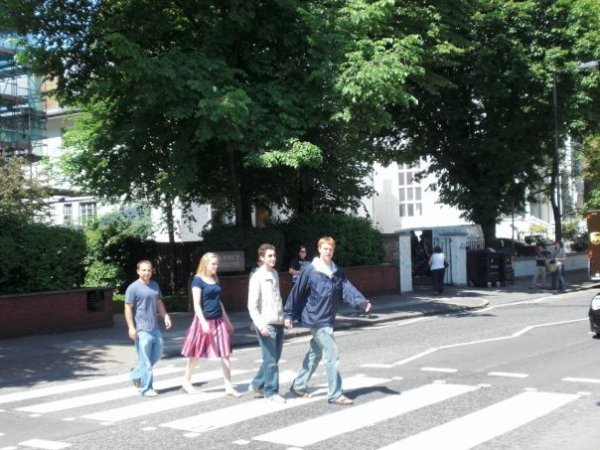 a really weak attempt at Abbey road....there's A LOT of traffic in that area