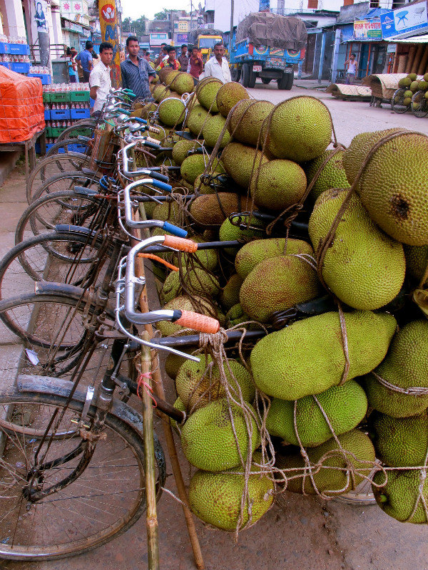 Jackfruits at the morning fruit market