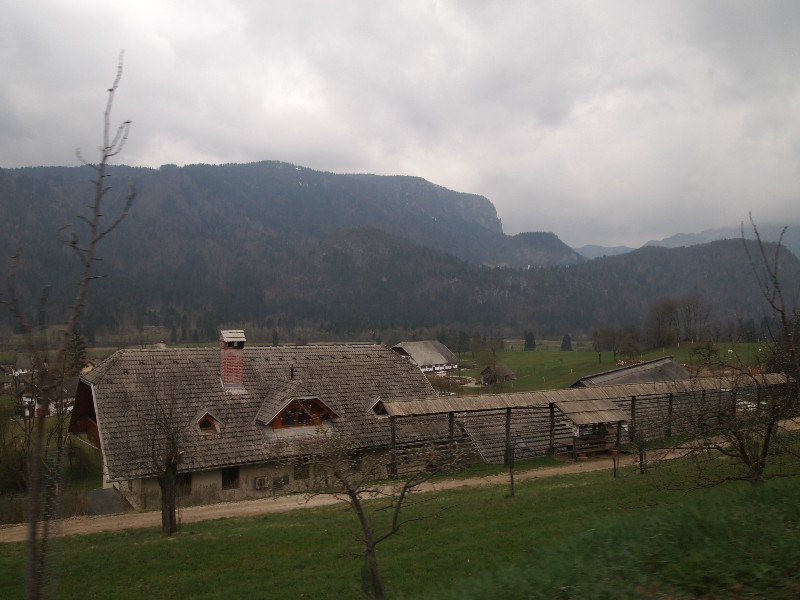 Slovenian farmland and hills