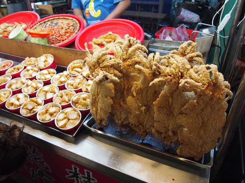 Fried squid on a stick