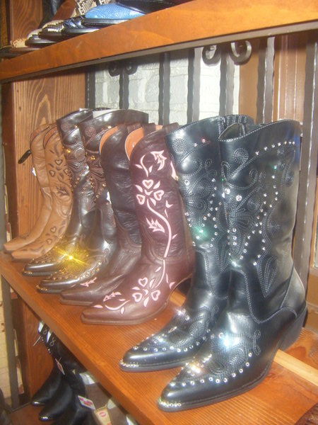 Diamond studded cowboy boots