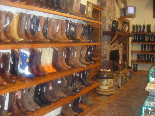 Rows of cowboy boots