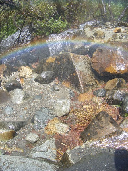 Rainbows made by the waterfall