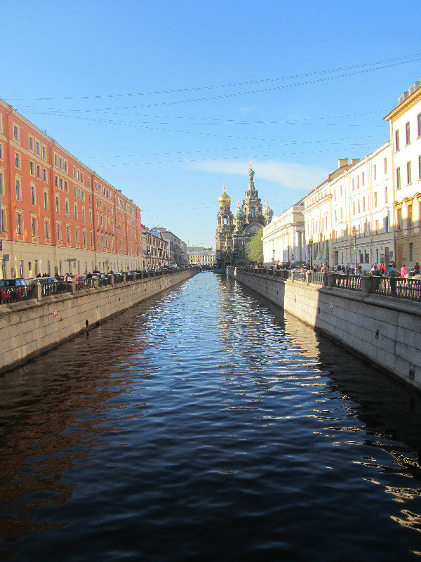 Looking downriver towards the Church of the Saviour on Spilled Blood