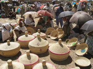 Axum  Injera Baskets at the Axum Market