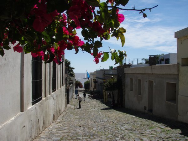 There are big open cobbled streets