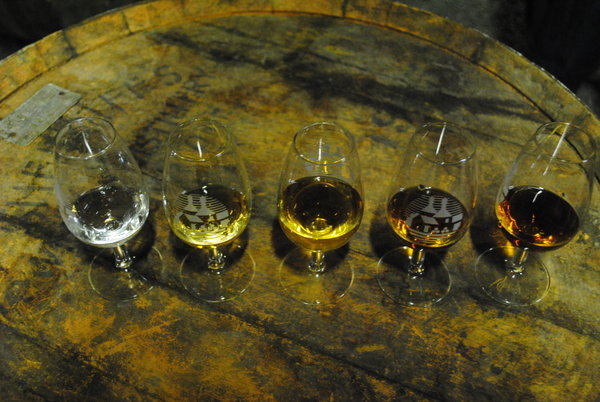 Various hues of whisky