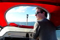 Happiness: man and fishing boat