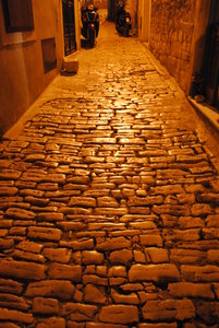 Cobbled streets in Rovinj