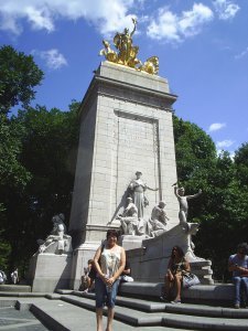 The entrance to Central Park at Columbus Circle