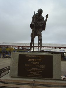 A statue of Ghandi at Embarcadero