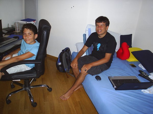 Alex and Dimitri in their Greek home