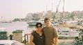 Dawn and John at the waterfront in Pireas.