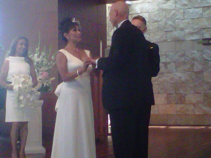 Marguerite and Mike getting hitched