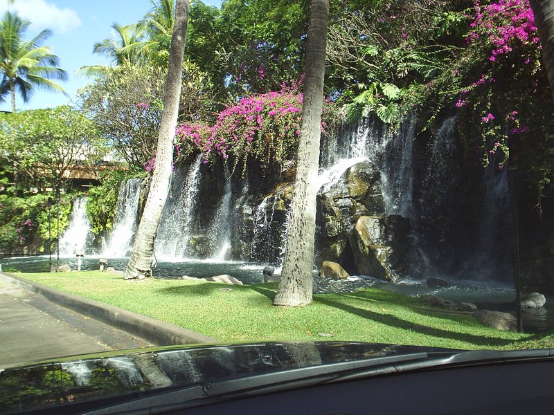 The waterfall at the Grand Wailea