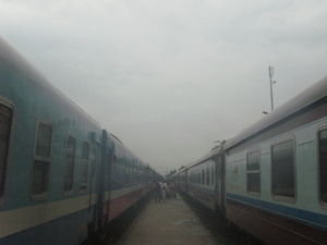 Tren y neblina
