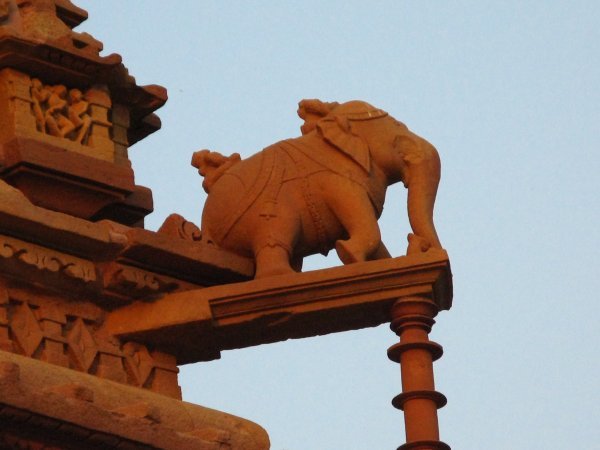Elefante dando la bienvenida al Templo
