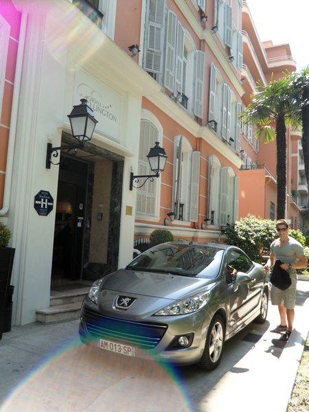 Our little hire car at our hotel in Nice