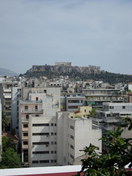 View of the Acropolis from our hotel rooftop pool