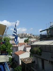 View of Acropolis from Katie's balcony