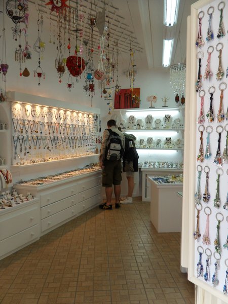 One of the many jewelry stores on Mykonos