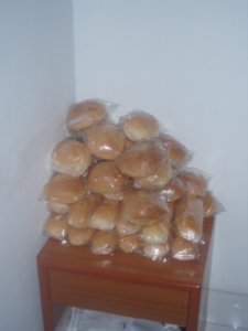 a small amount of bread in my room for the party