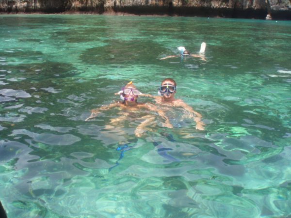 Me and Henry snorkelling on Phi Phi Leh