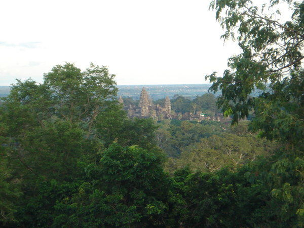 overlooking Angkor Wat at dusk