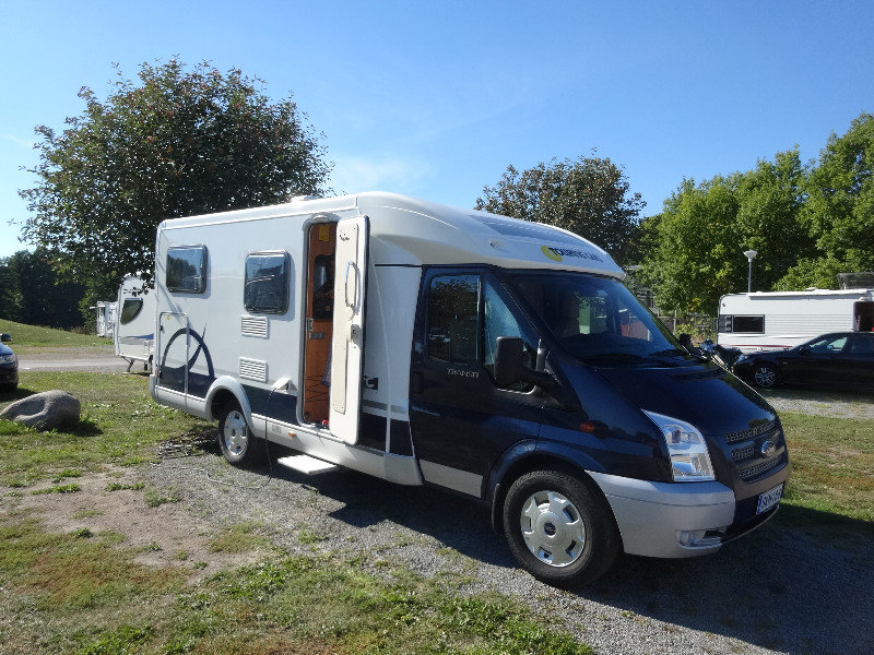 Unser Wohnmobil am Campingplatz in Uppsala