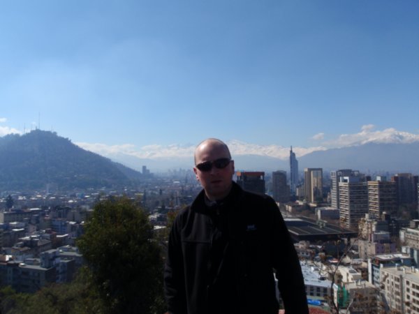 Ross at top of the hill in Santiago