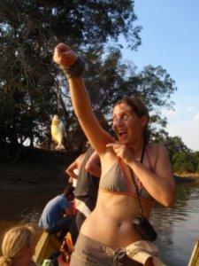 Slightly over excited about catching a piranha