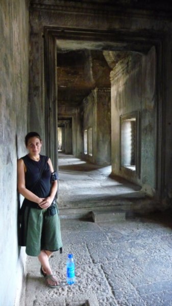 Polly in one of the Angkor Wat galleries