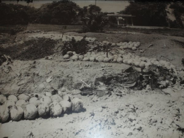 A photo taken at the intial excavation at the Choeung Ek Killing Fields