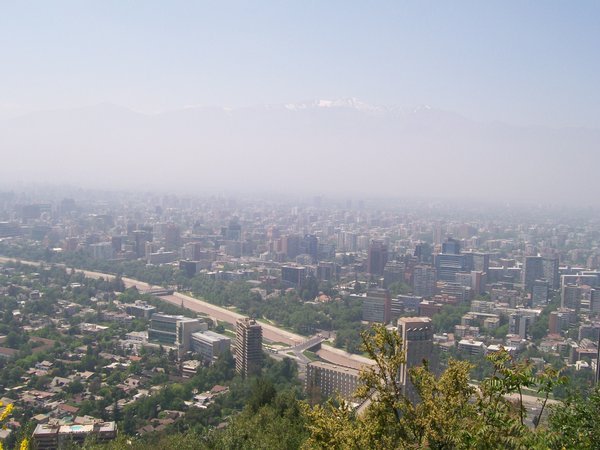 Santiago and the Andes from Cerro San Cristobel