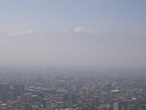 Santiago and the Andes from Cerro San Cristobel