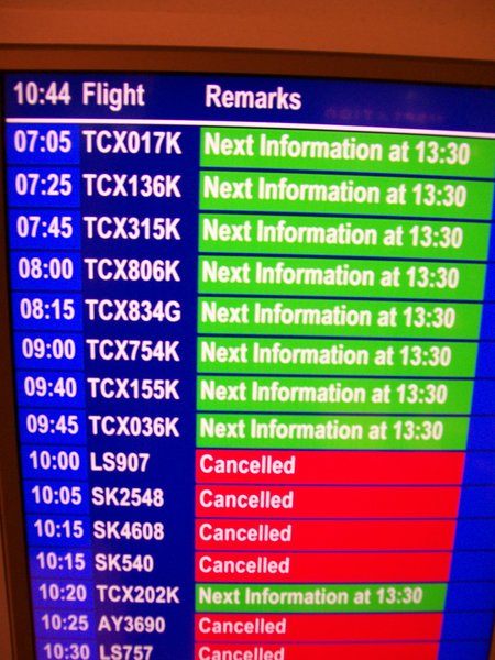 The Flight Information Screens at Manchester Airport