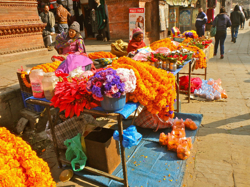 Flowers for offerings at Durbar