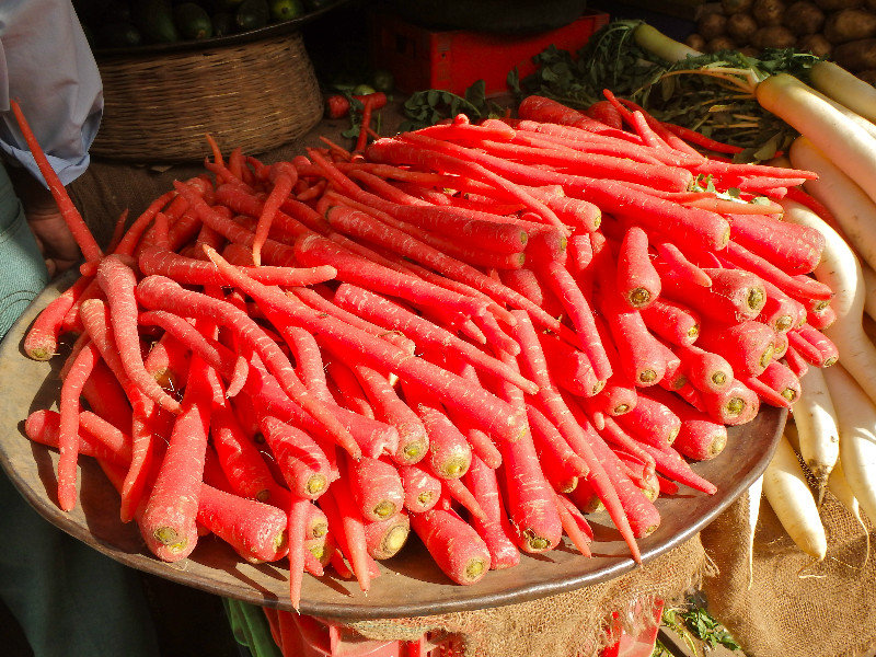 Bright red carrots, not orange.  Jodhpur bazar