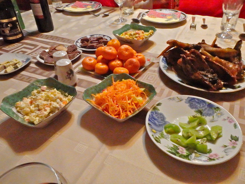 Food spread for New Years