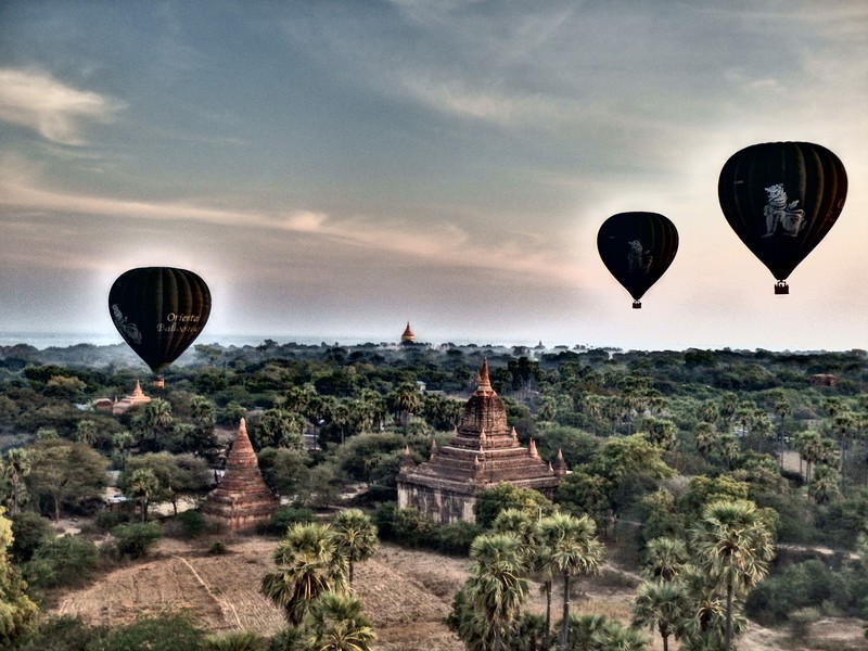 Sunrise in Bagan, from the hot air balloon