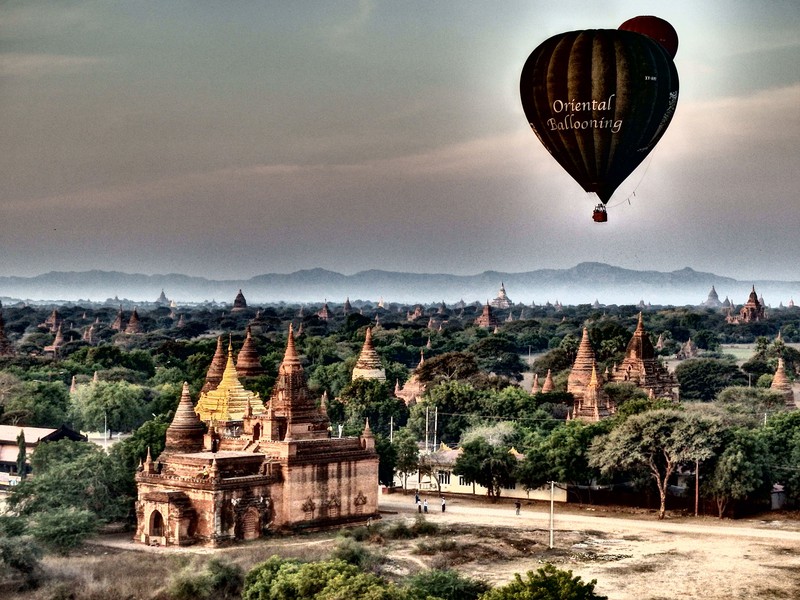 Sunrise in Bagan, from the hot air balloon