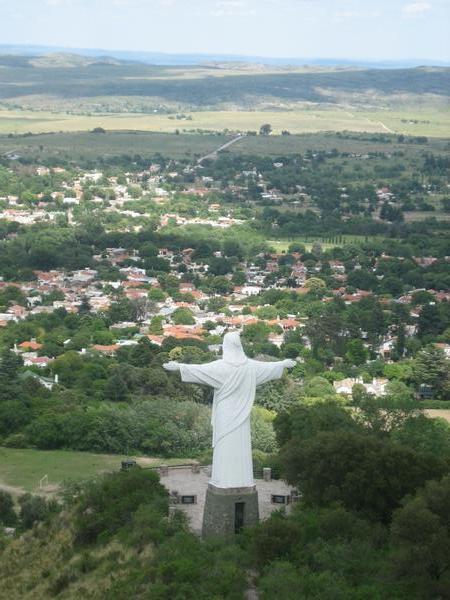 View of La Cumbre from behind the Cristo Redentor