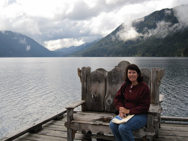 Sharon at the End of the Dock, Lake Crescent Lodge