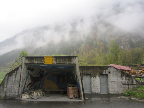 One of several avalanche shelters on the road into Stechelberg.