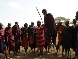 Masai Men dancing